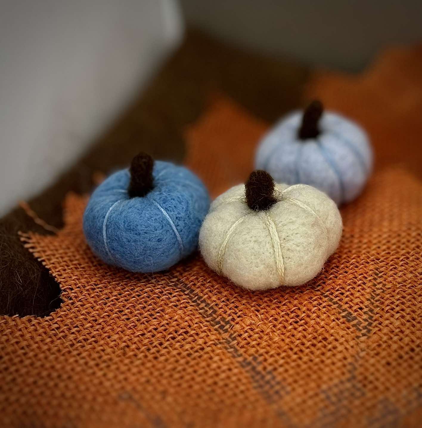 3D Felted Pumpkins