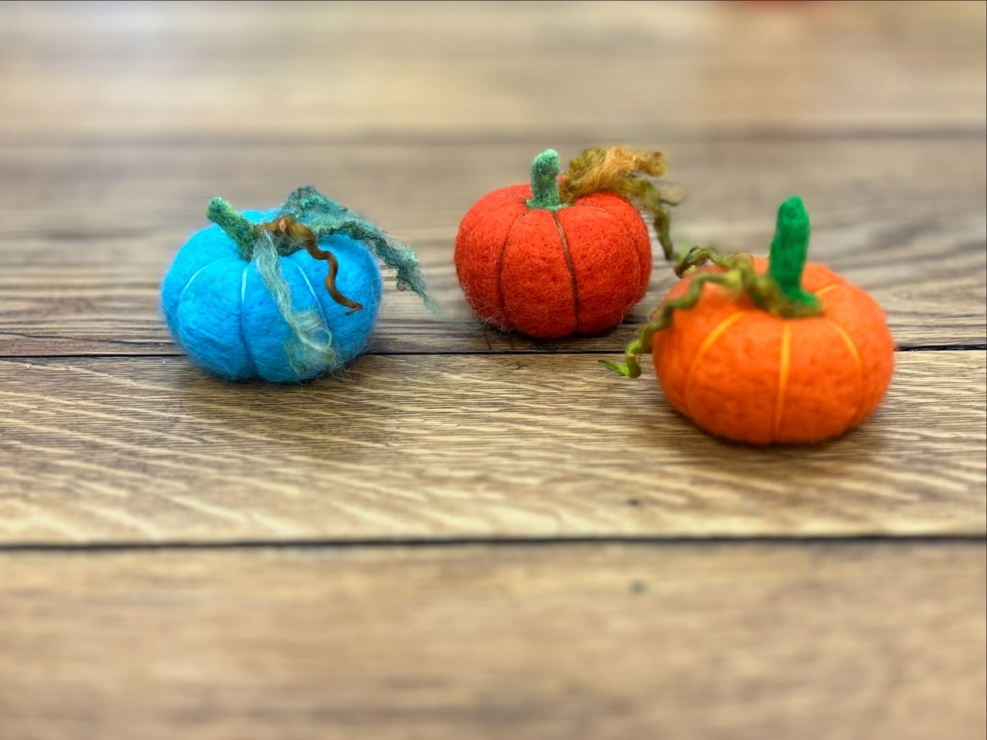 3D Felted Pumpkins