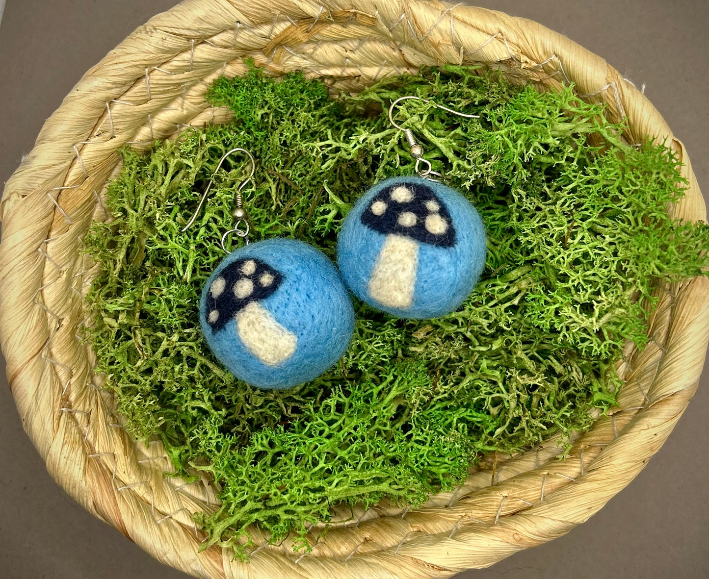 Felted Mushroom Earrings